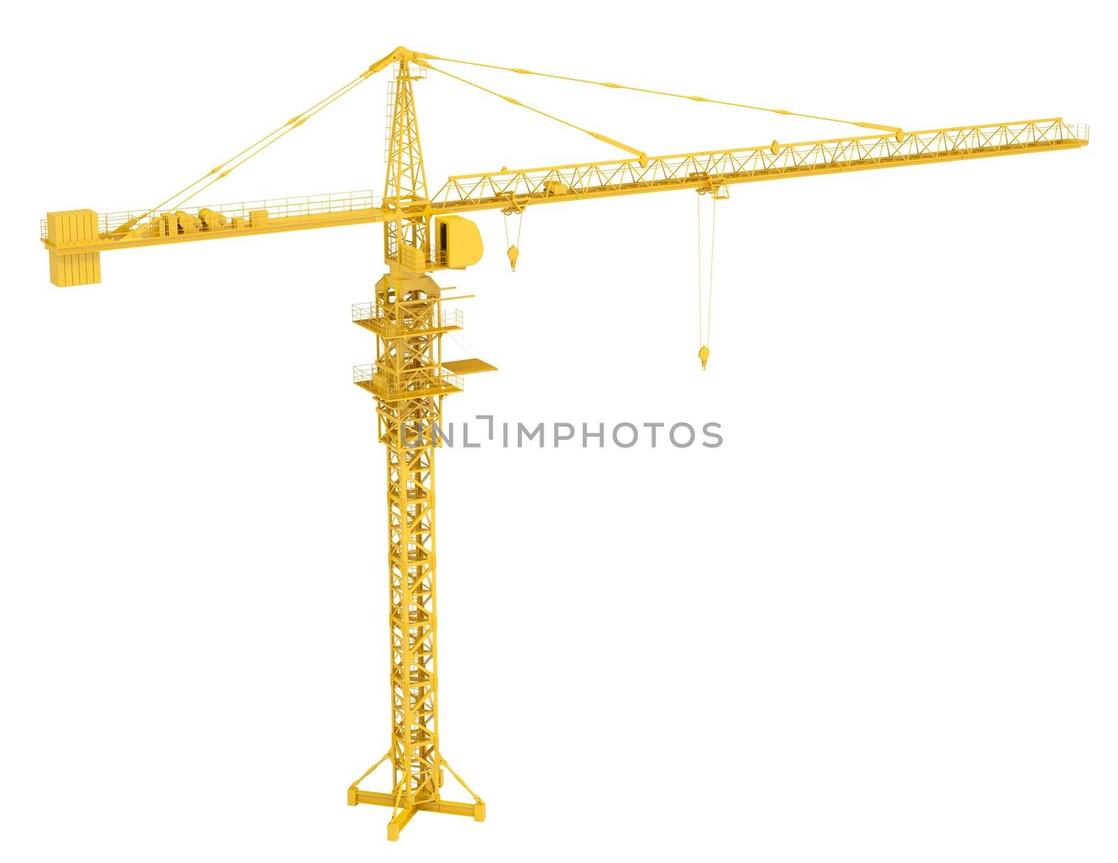 Tower crane. Isolated render on a white background