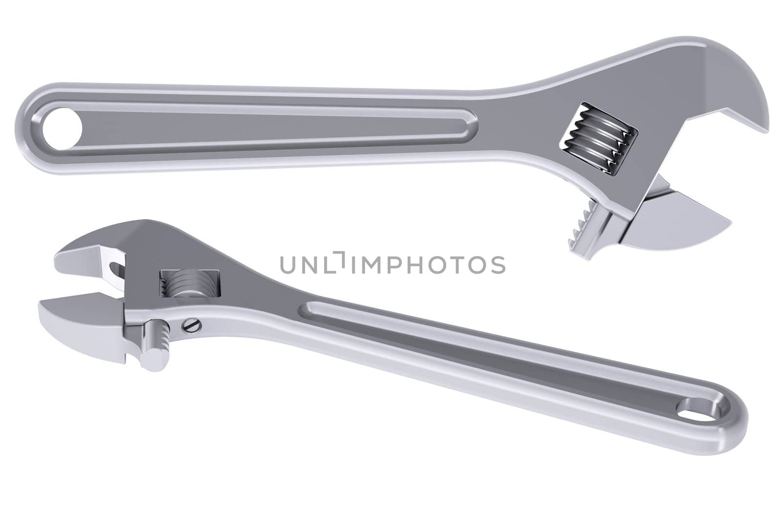 Metal wrench. Isolated render on a white background