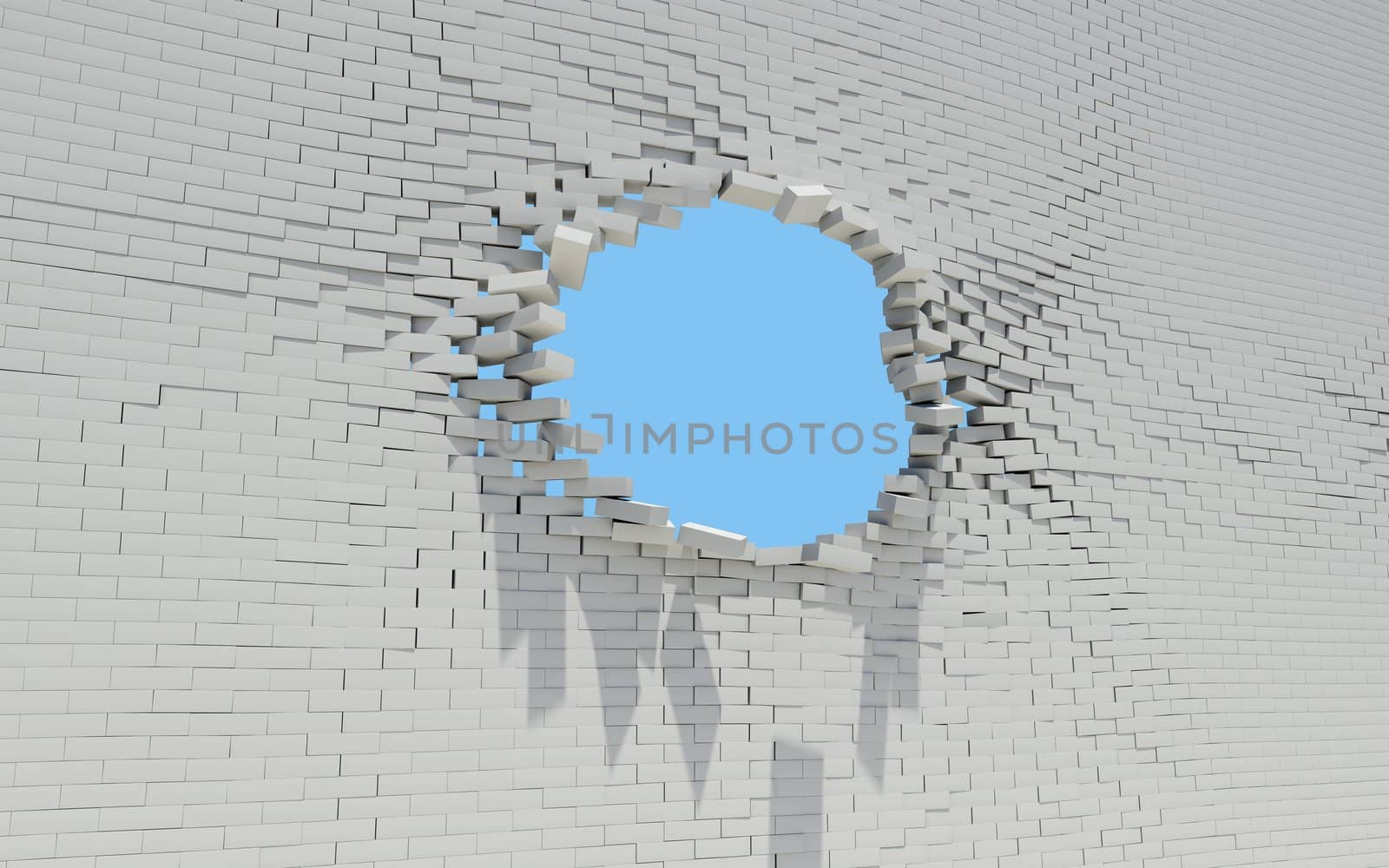 Hole in a brick wall by cherezoff