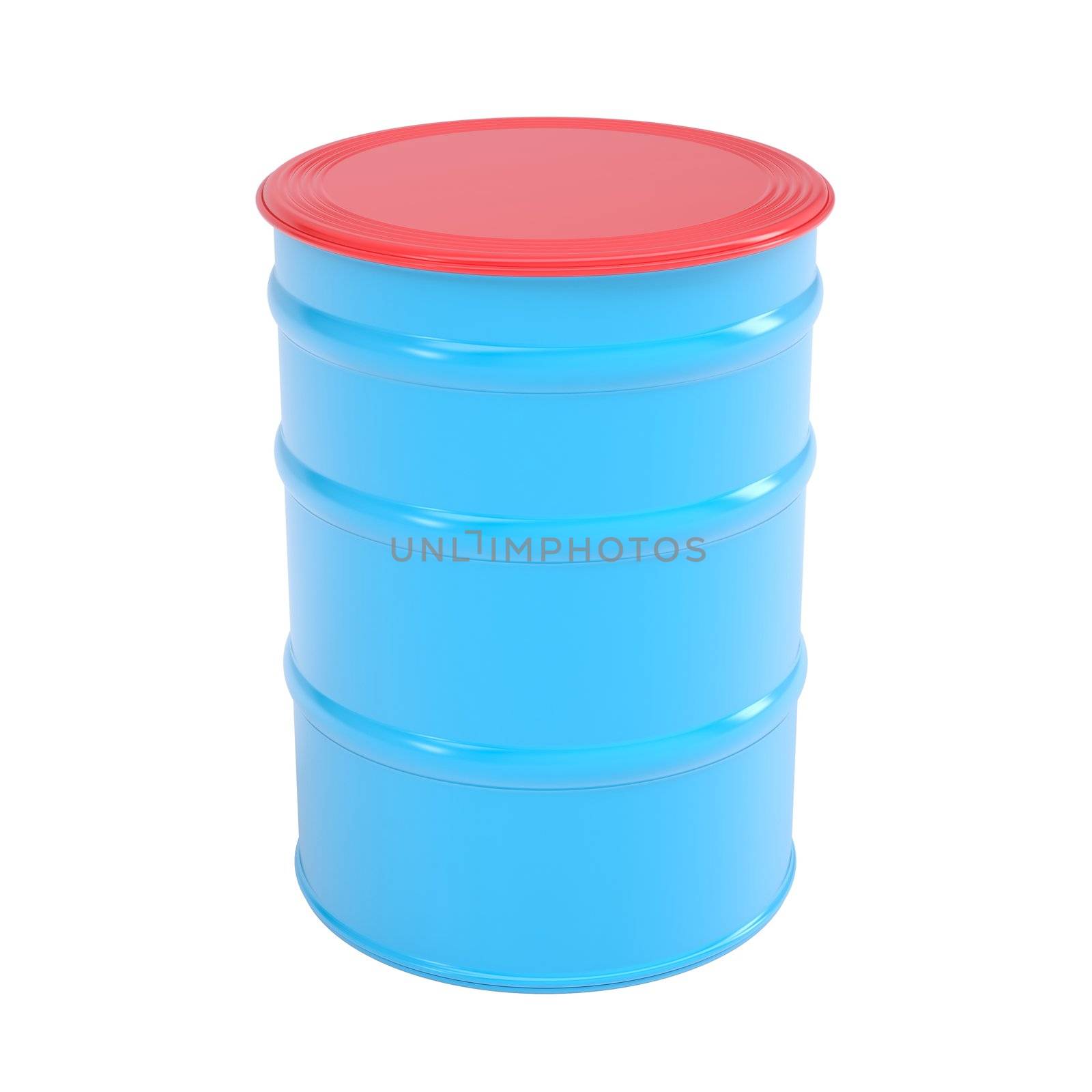 Blue barrel. Isolated render on a white background