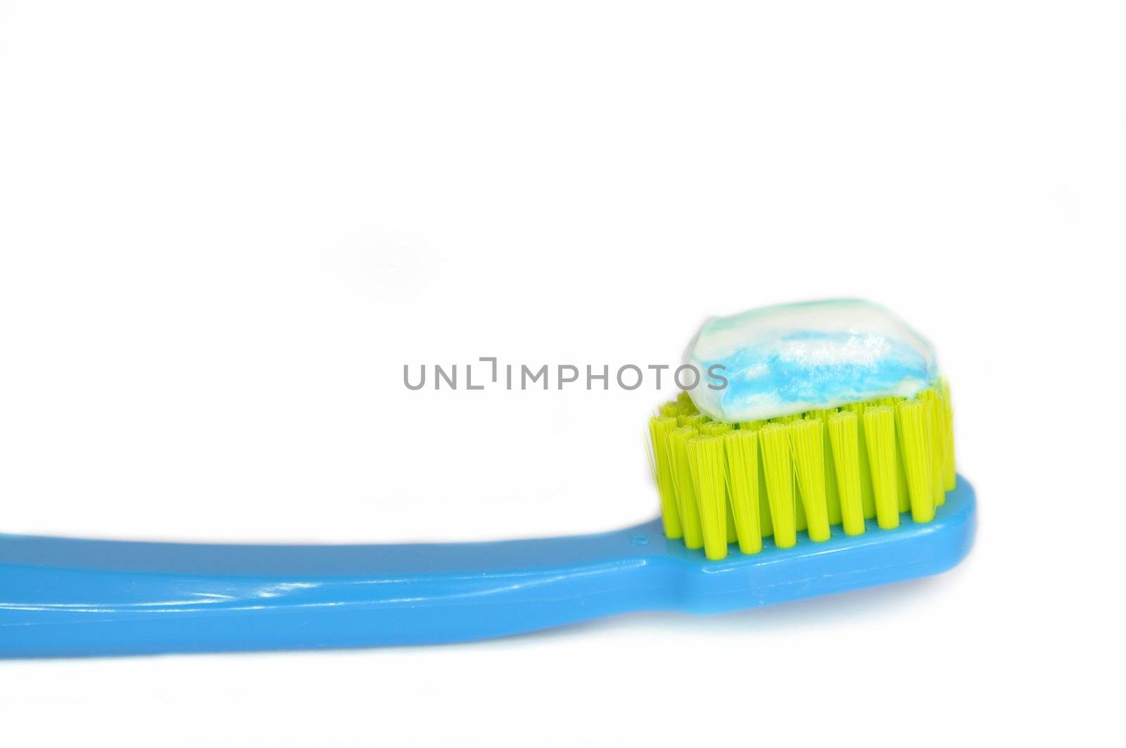 Toothbrush and toothpaste isolated