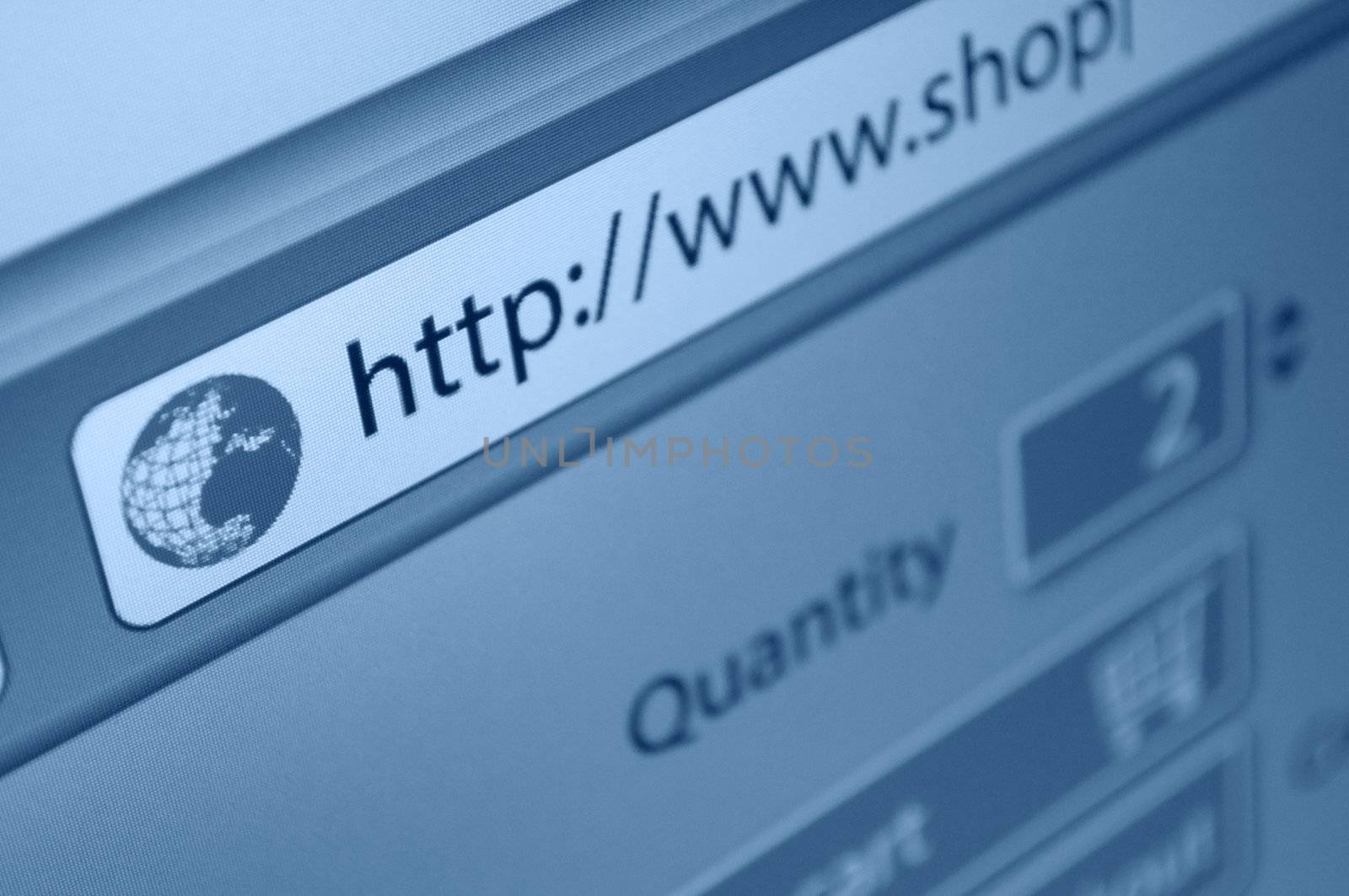 Online Shopping - Fictitious online shop url in address bar of web browser