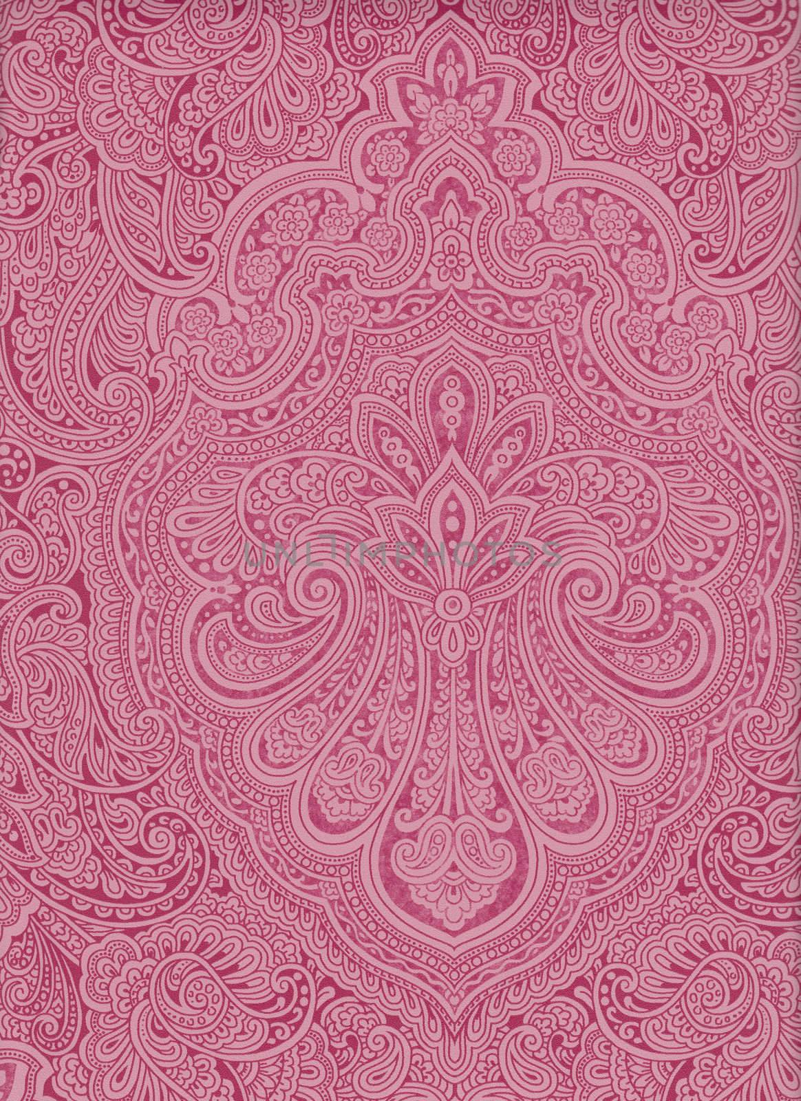 Fabric Texture XXXL paisley indian middle east pink old vintage by jeremywhat
