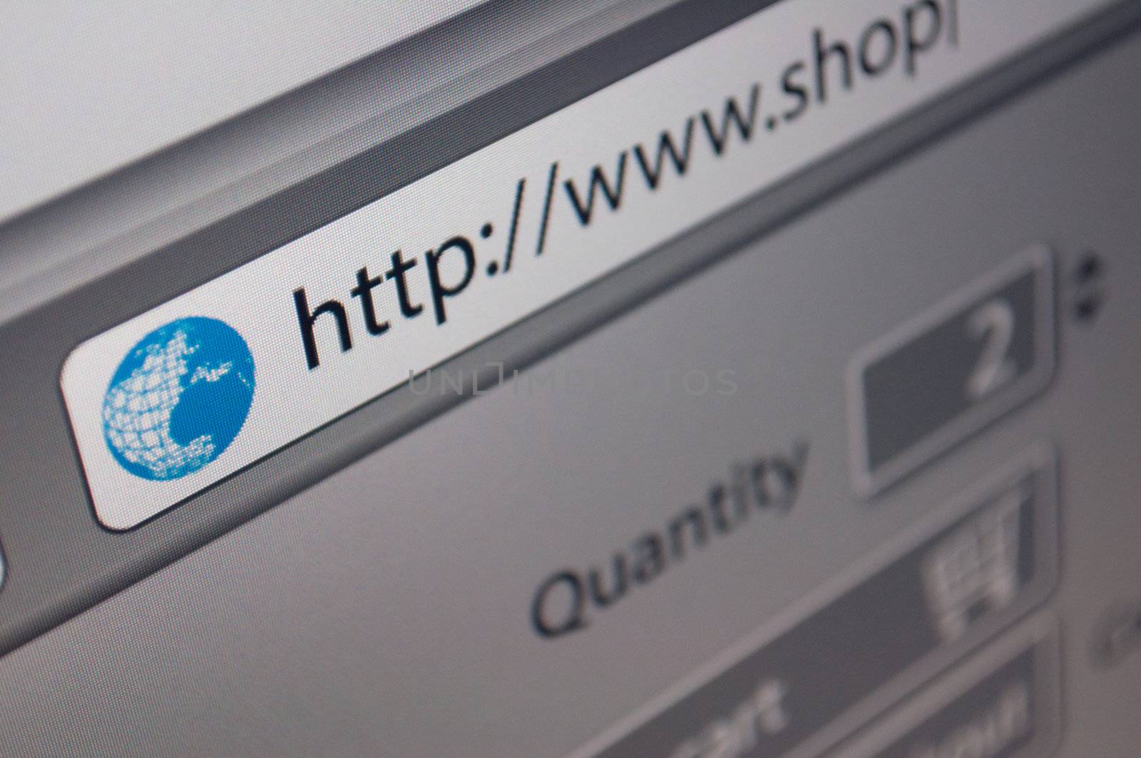Online Shopping - Fictitious online shop url in address bar of web browser