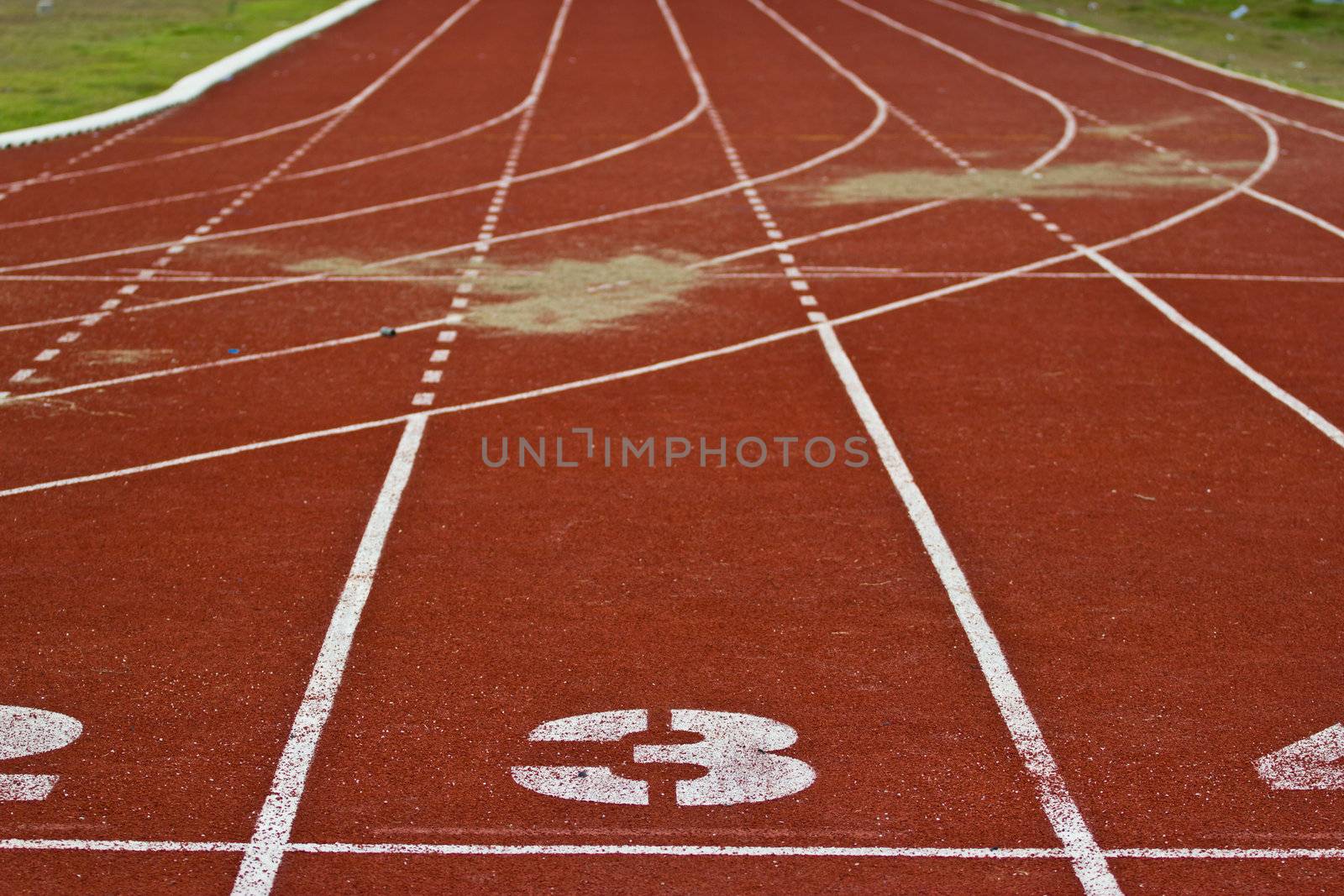 Racing lanes with numbers by wasan_gredpree