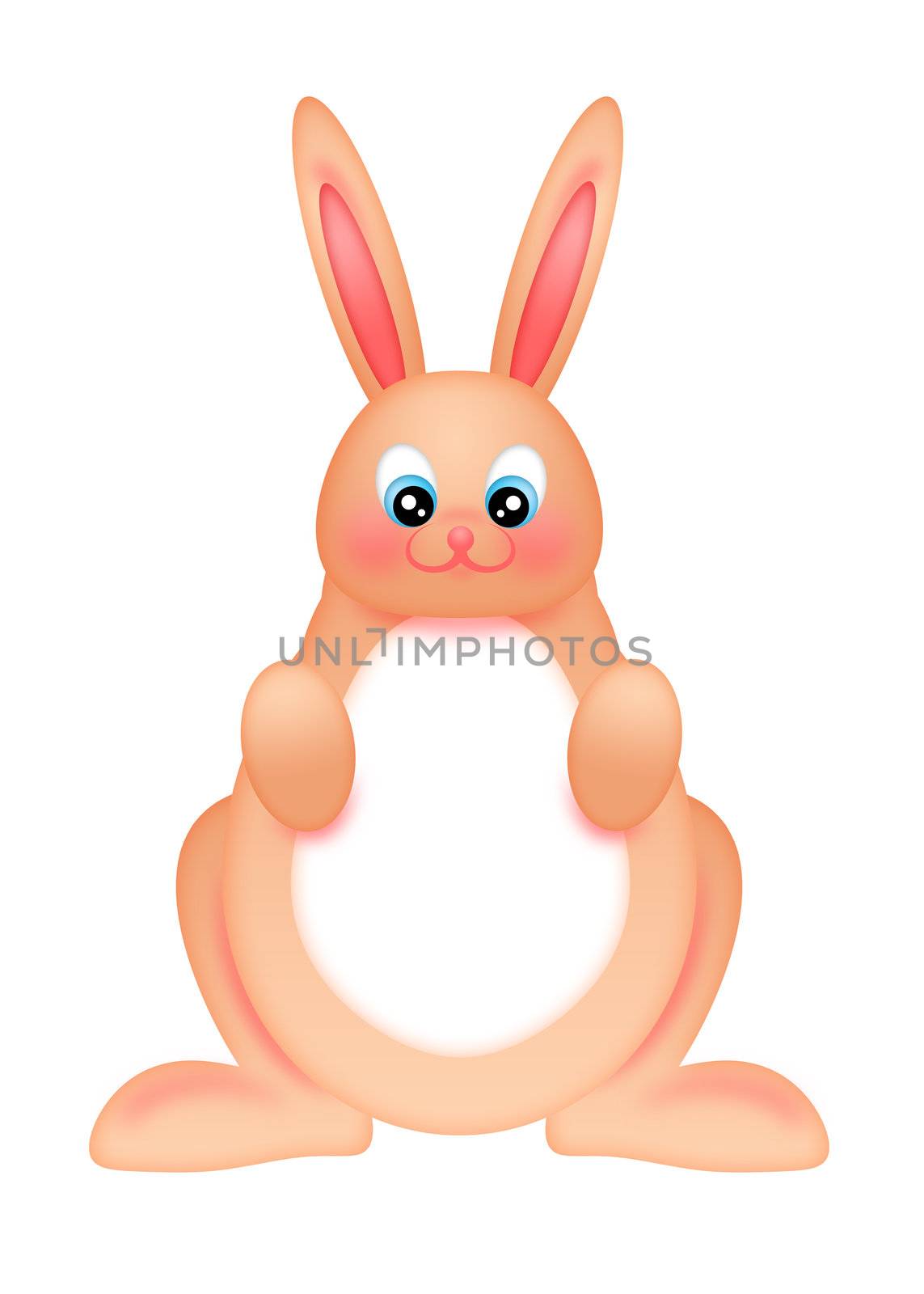 Happy Easter Bunny Rabbit Illustration Isolated on White Background