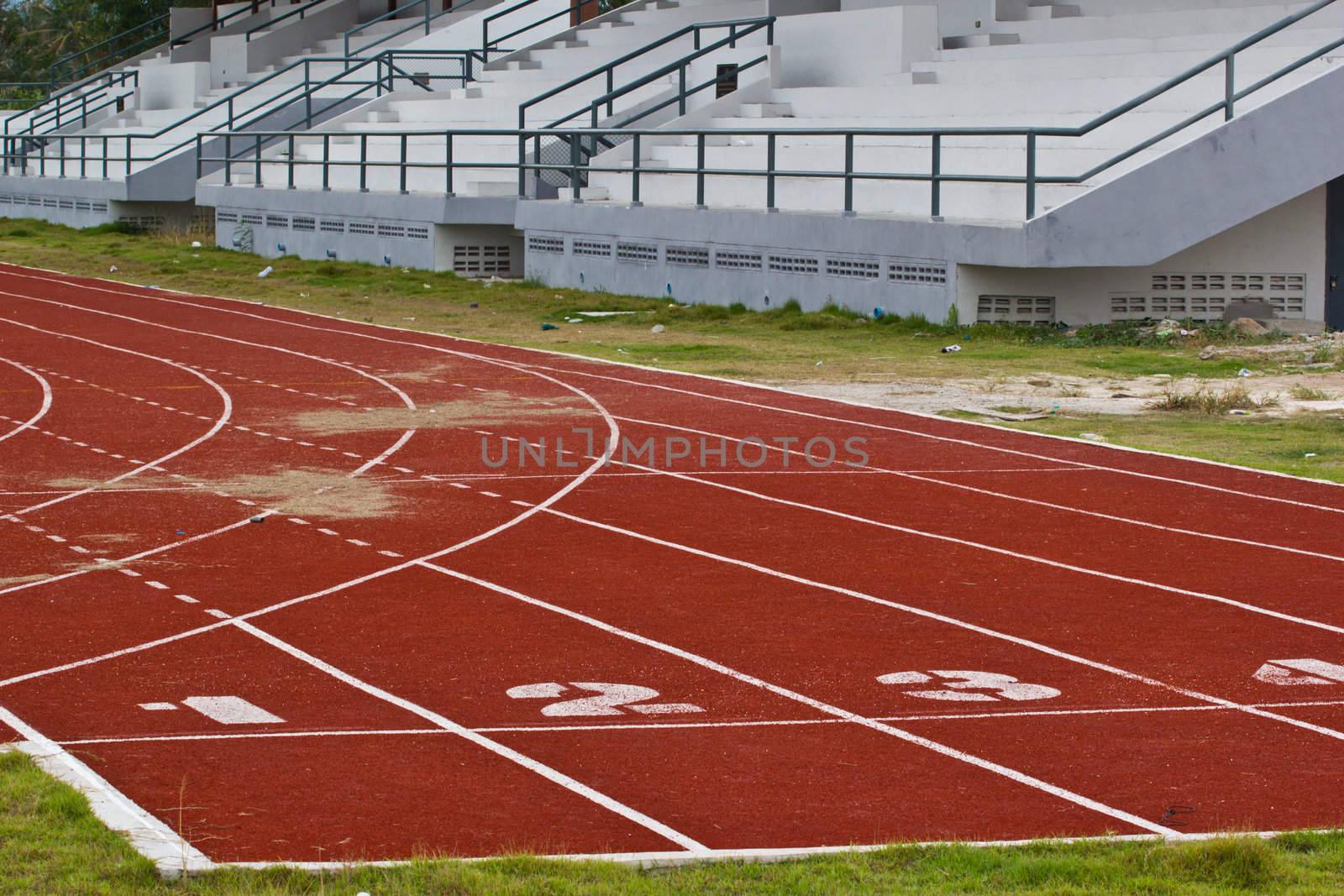 Racing lanes with numbers by wasan_gredpree