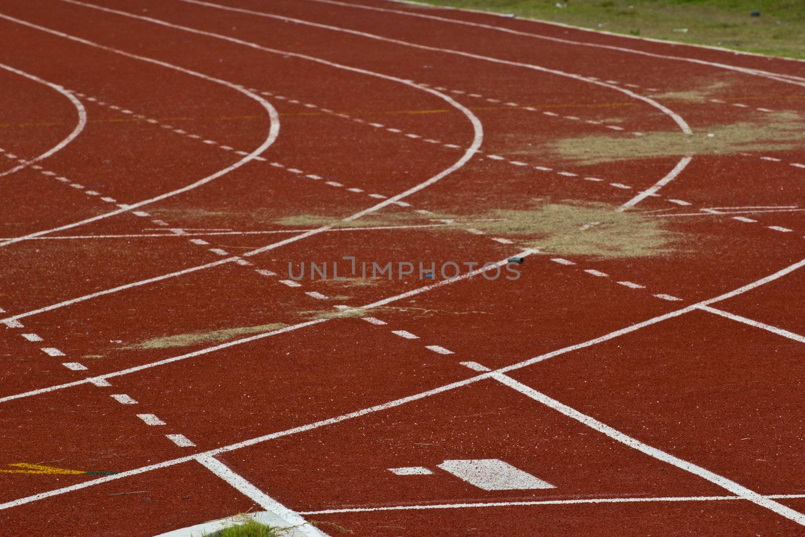 Racing lanes with numbers by wasan_gredpree