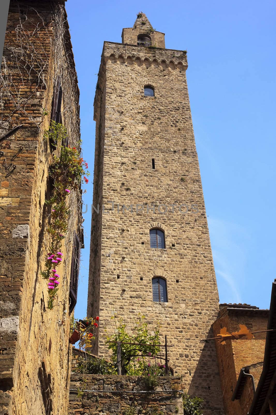 Stone Cuganensi Tower Medieval Town San Gimignano Tuscany Italy by bill_perry