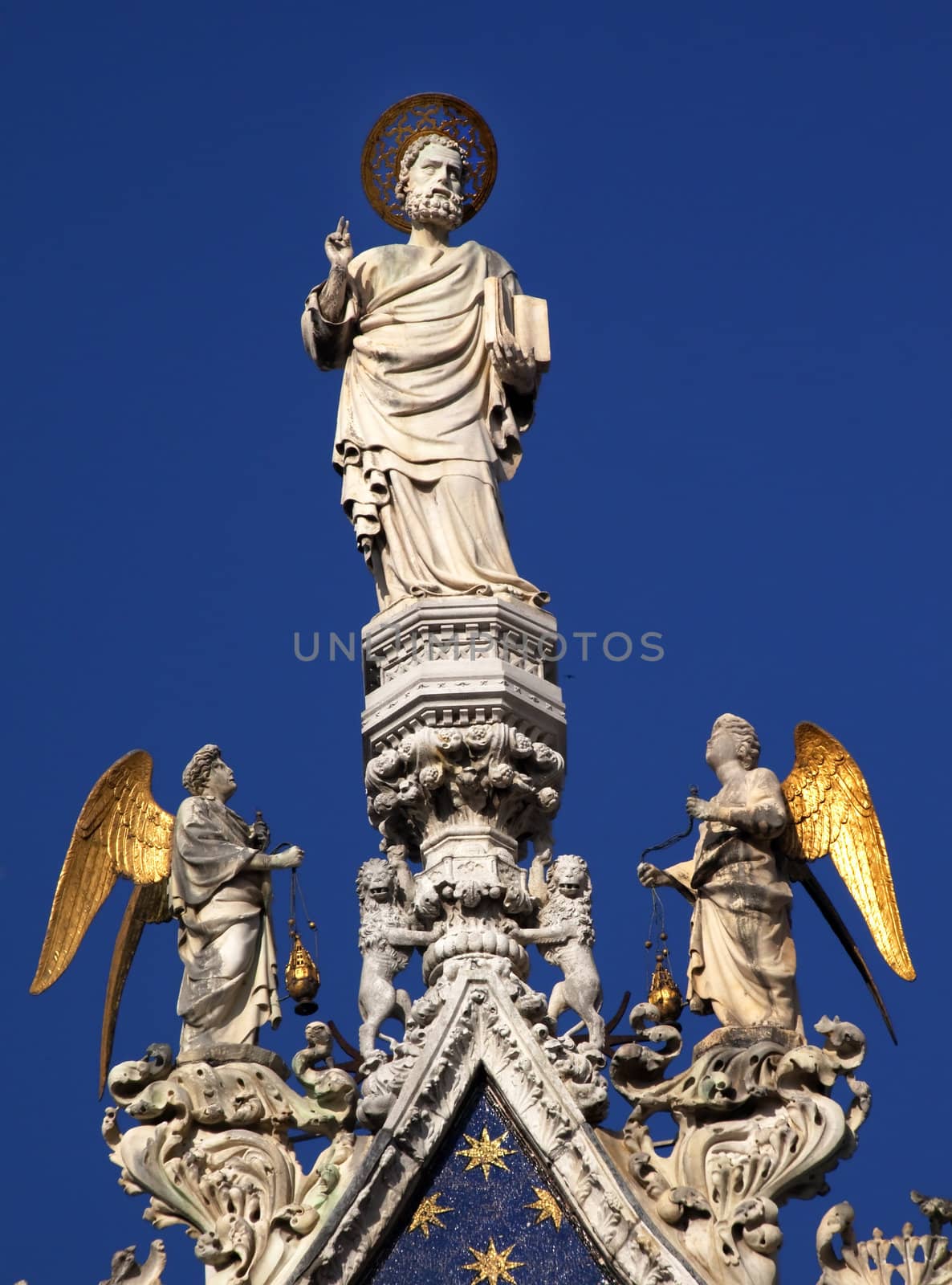 Saint Mark's Basilica, Cathedral, Church Mark Angels Statue Venice Italy