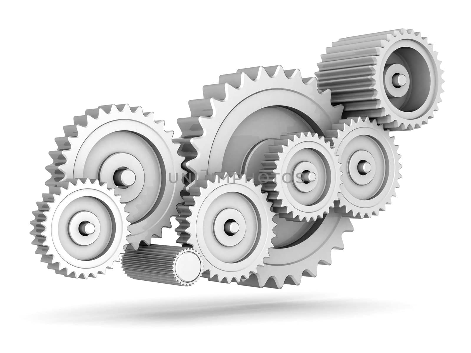 mechanical gears isolated on white background