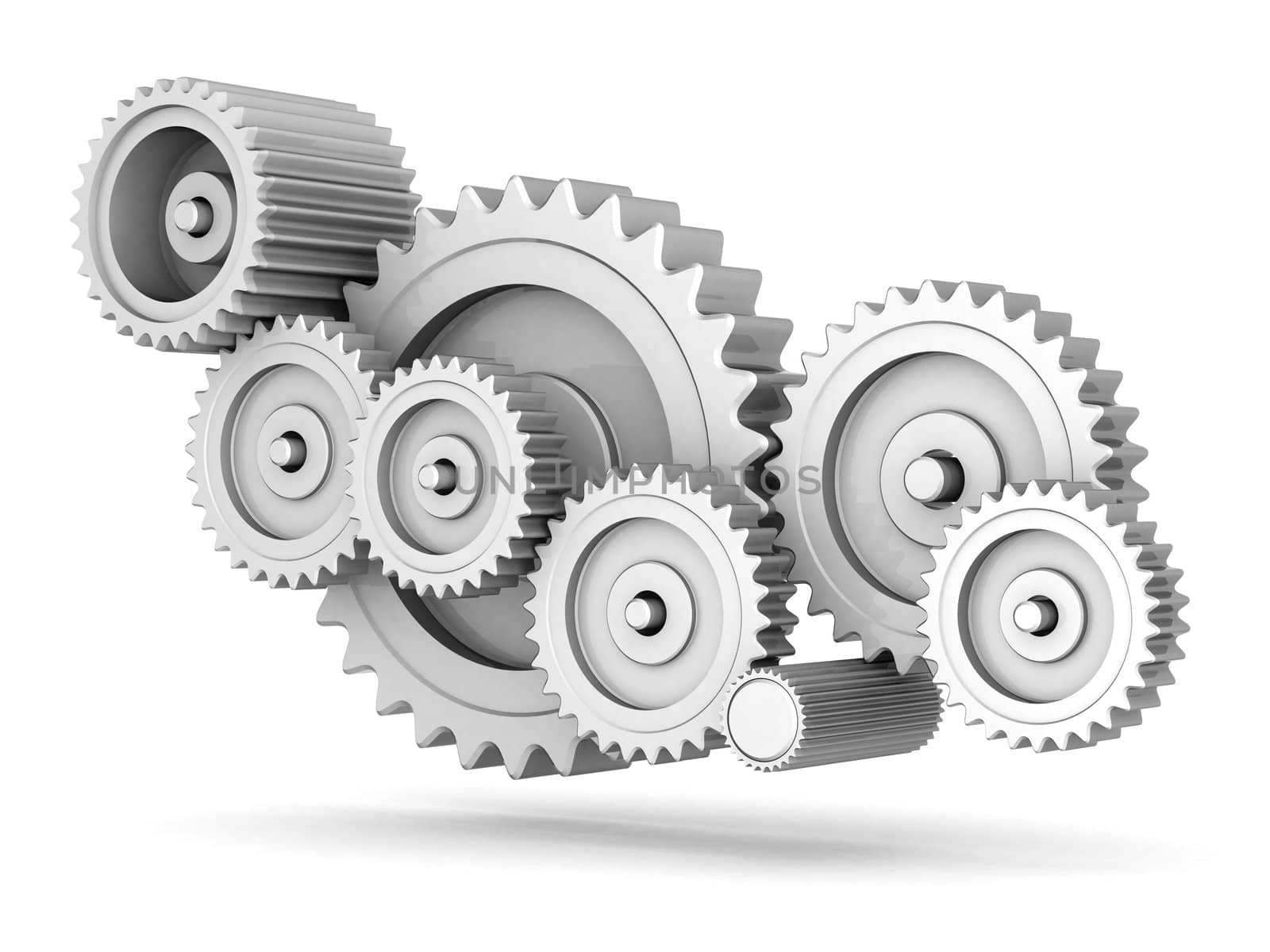 mechanical gears isolated on white background