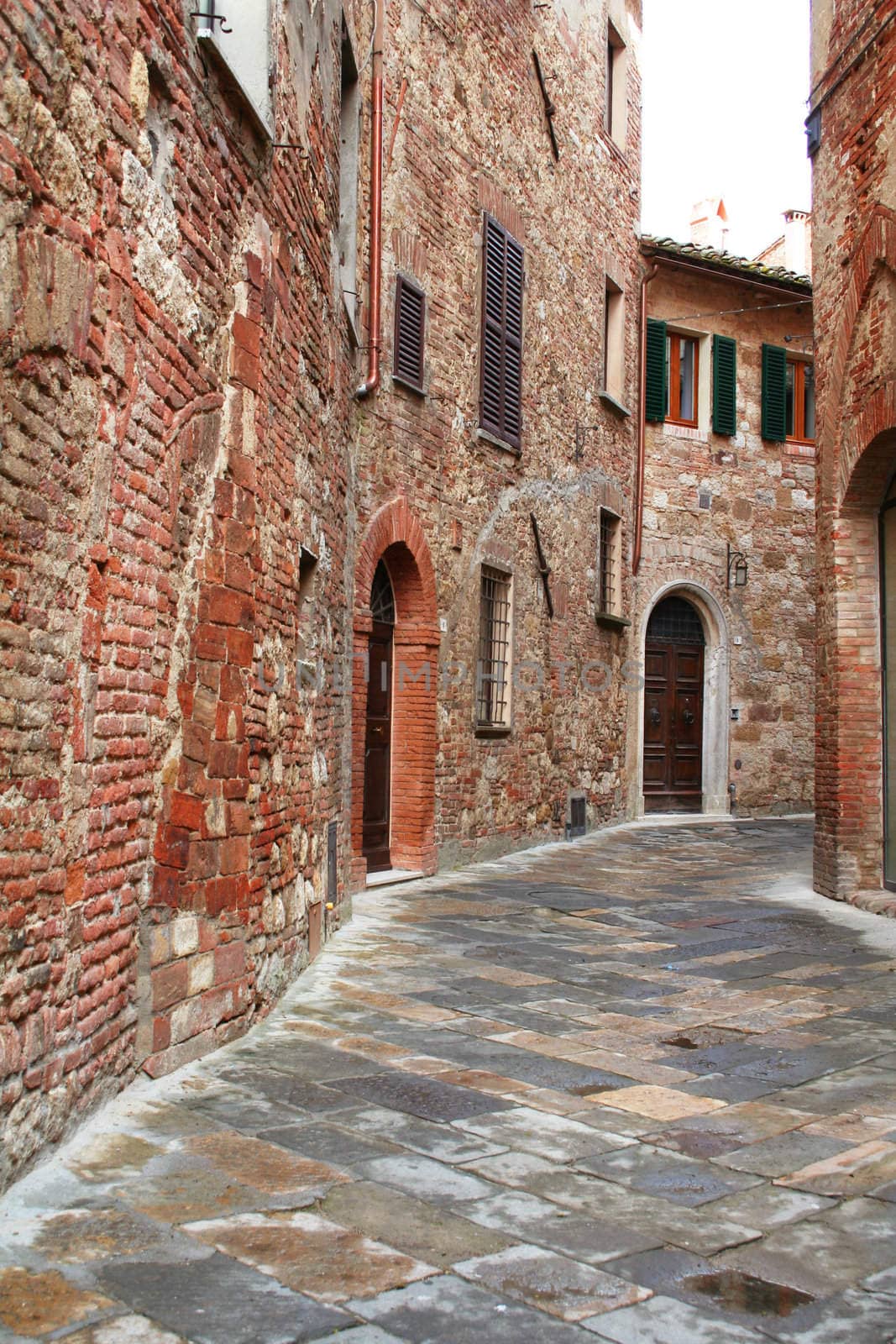 Italy. Tuscany region. Montepulciano town. Medieval street 