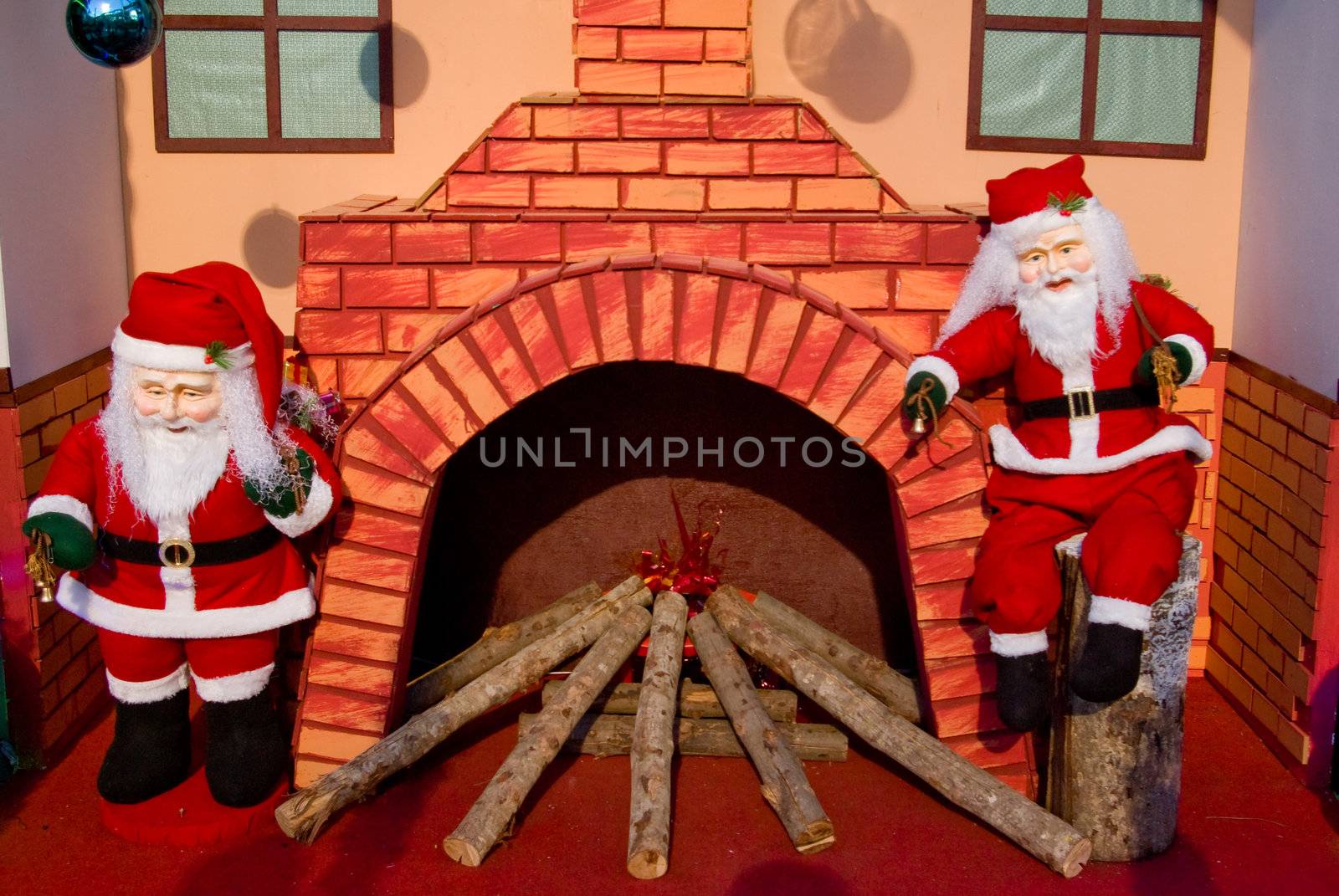 Santa Claus with fireplace by pixbox77