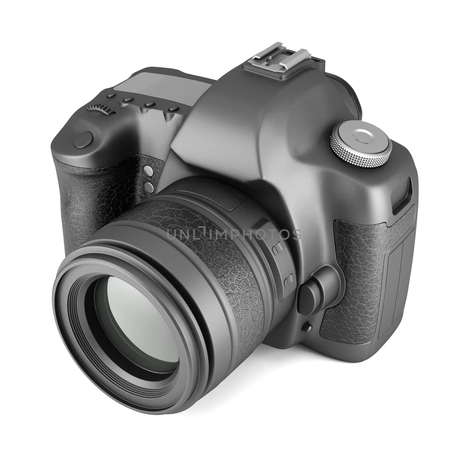 Digital camera image on white background