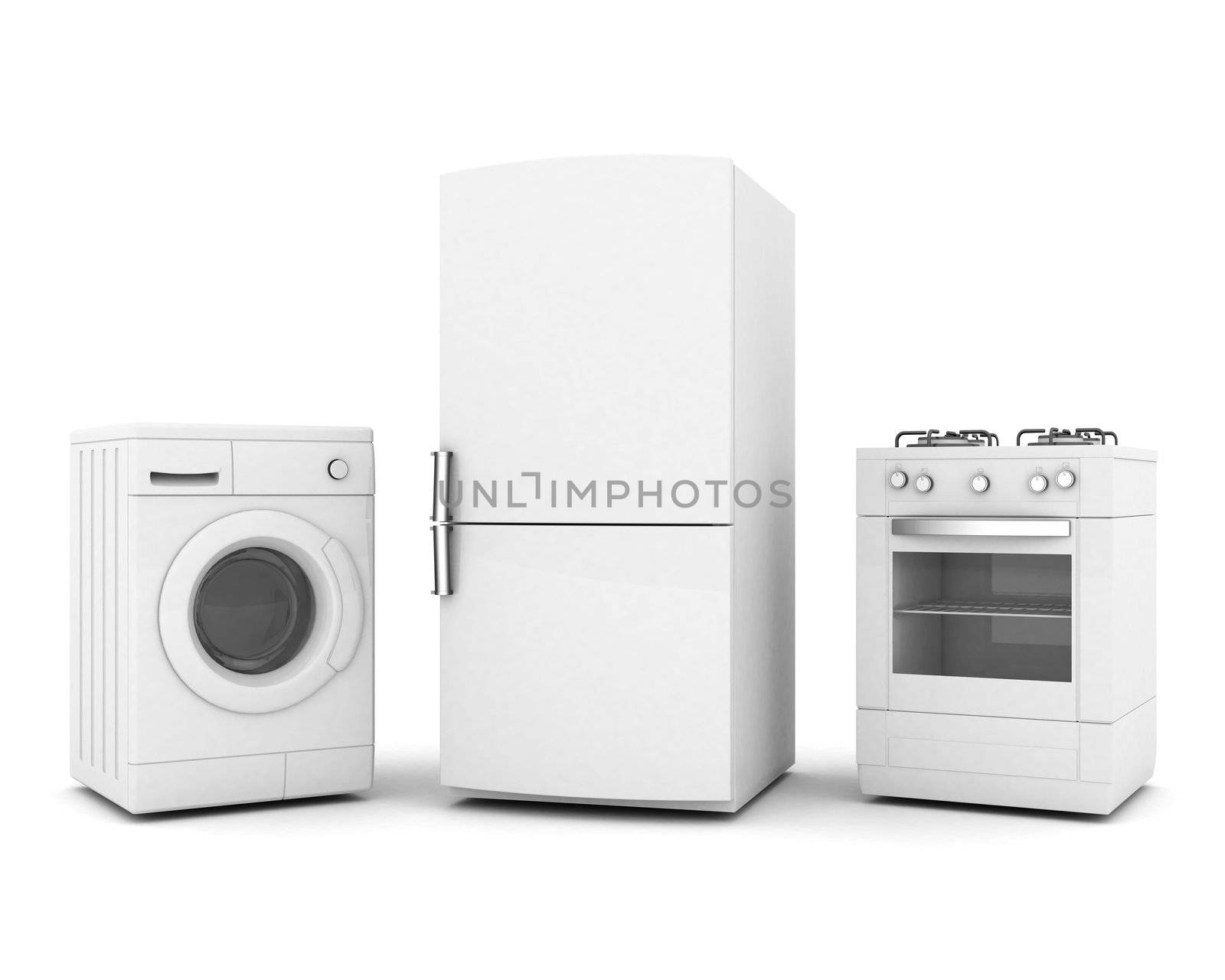 picture of household appliances on a white background