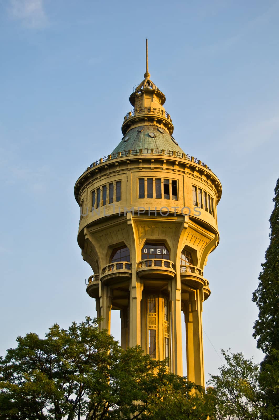 historic Water tower on the margaret island in Budapest