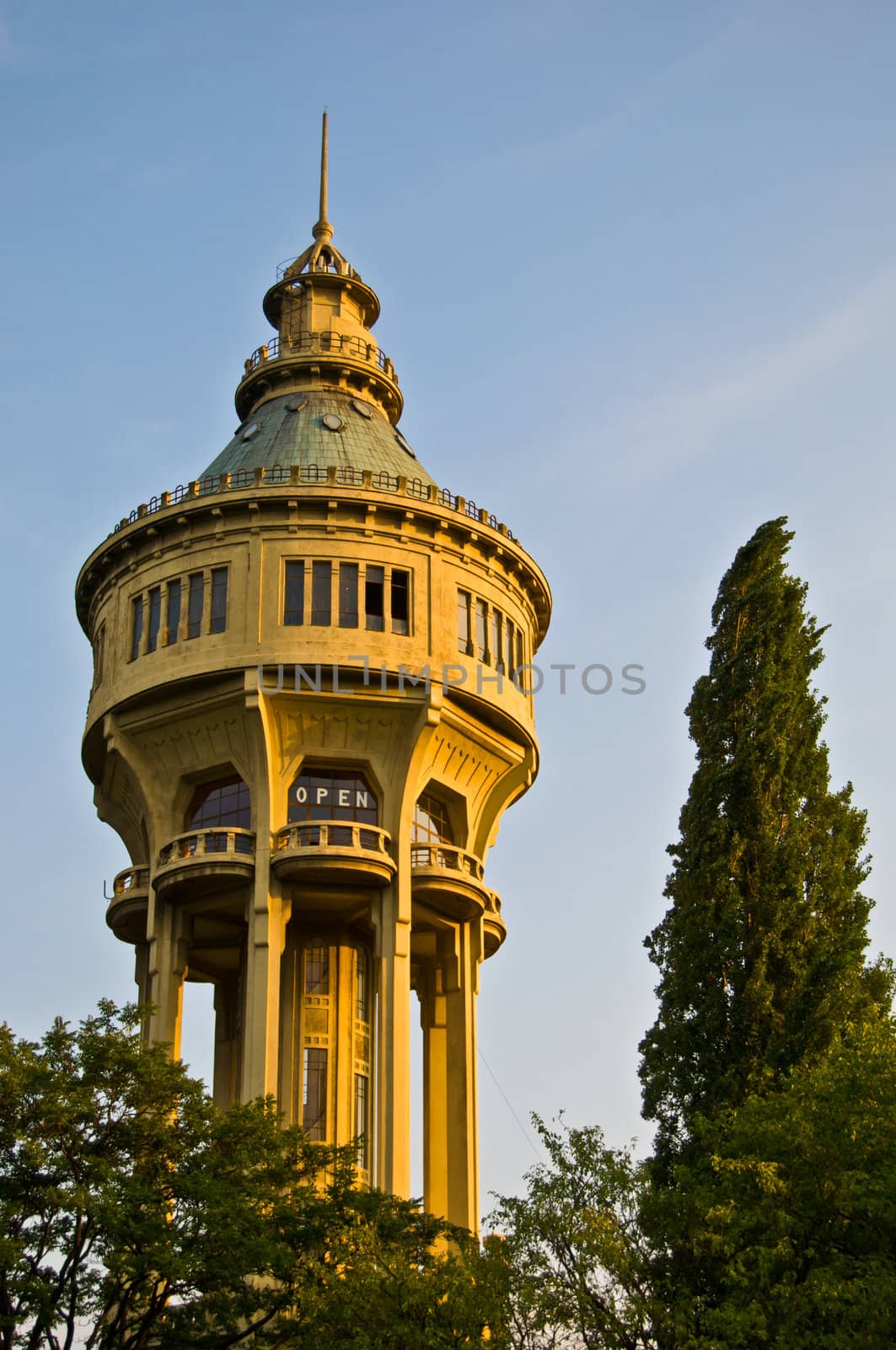 historic Water tower on the margaret island in Budapest