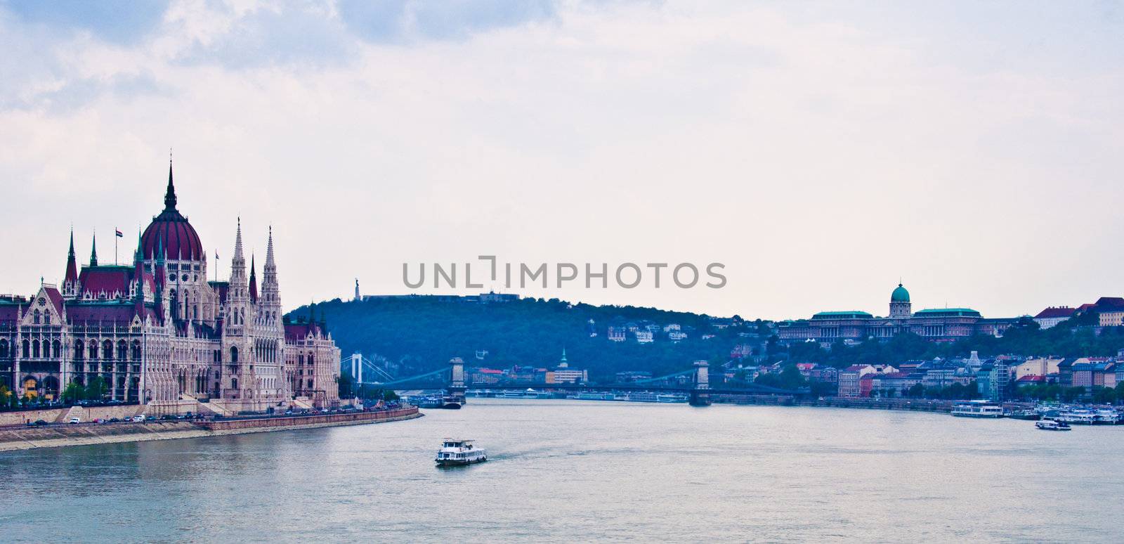view of the danube passing through Budapest