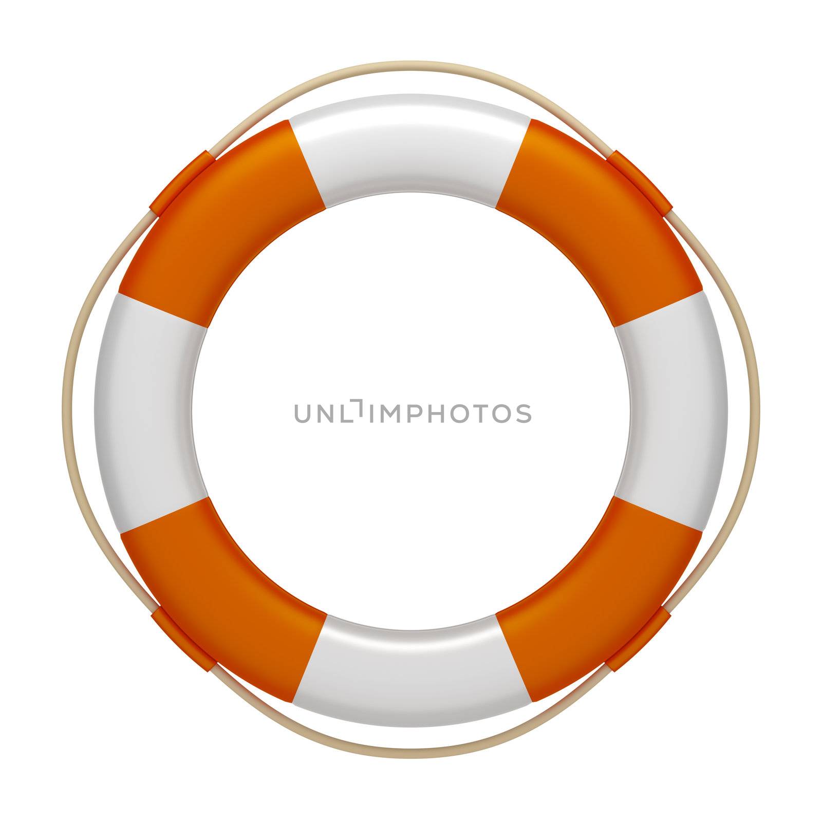 An image of an orange white life saver