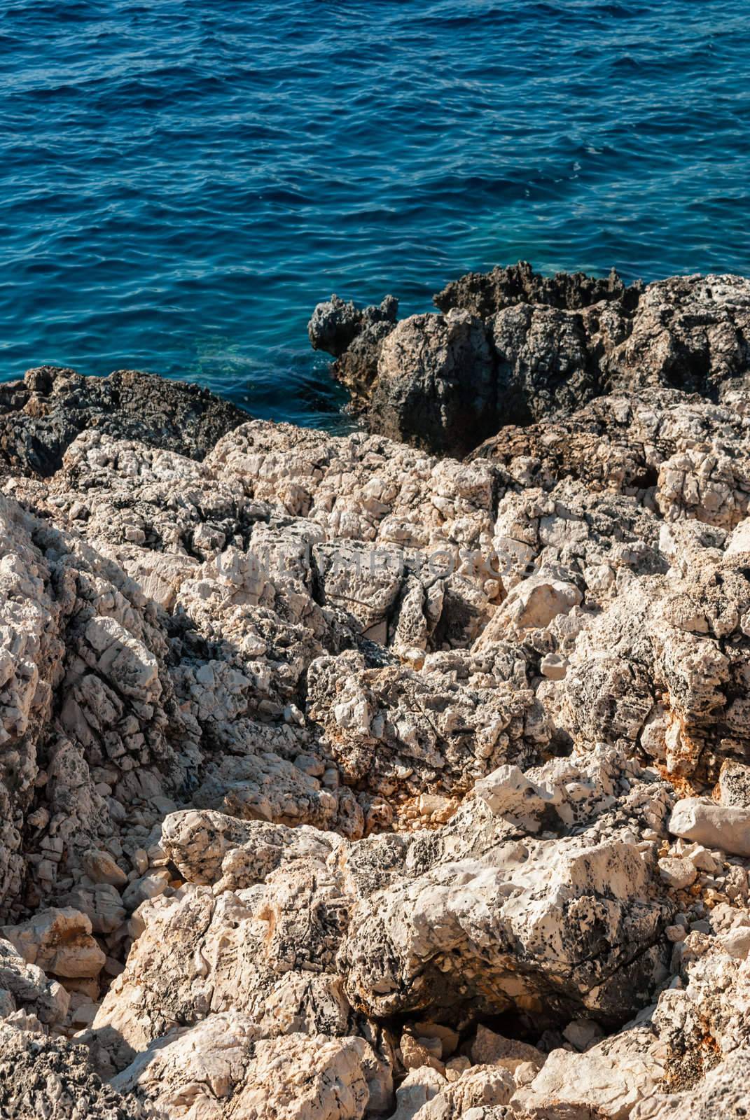 Rocky sea shore background