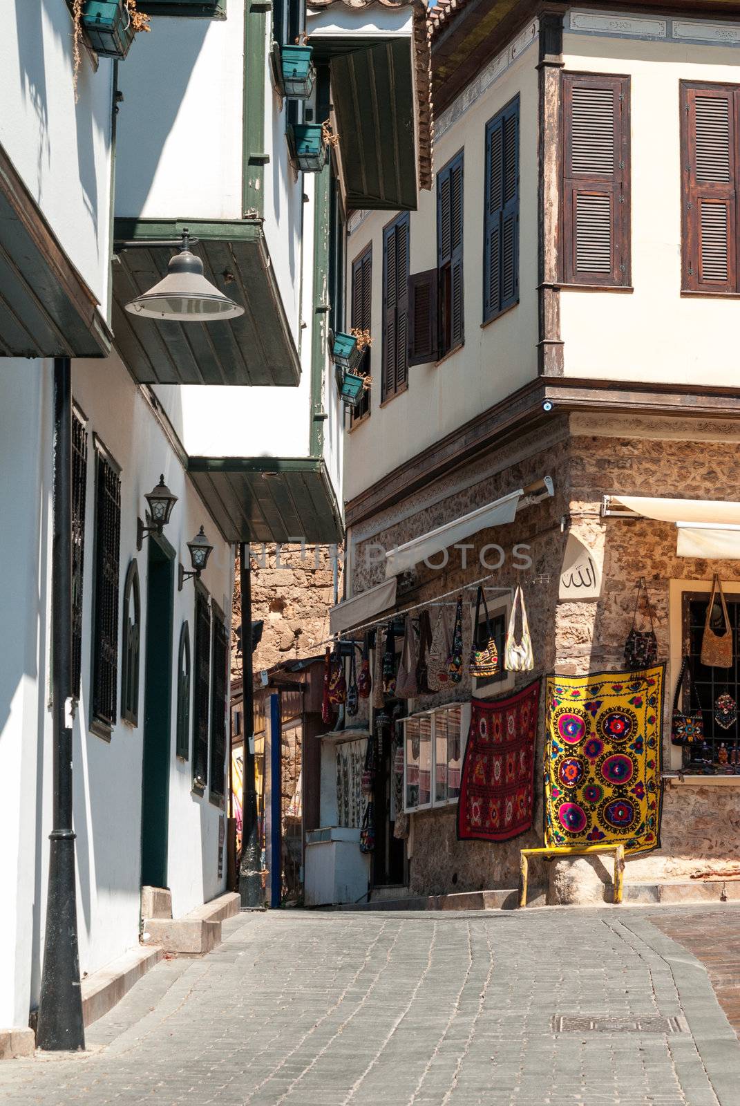 View of an old town street in Antalya, Turkey by kirs-ua