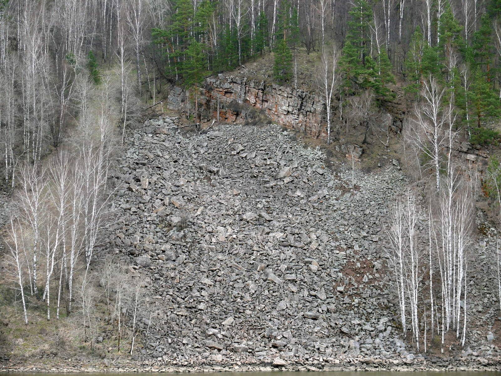 Rocks in Porogi Village, Satka, Chelyabinsk area, Russia.