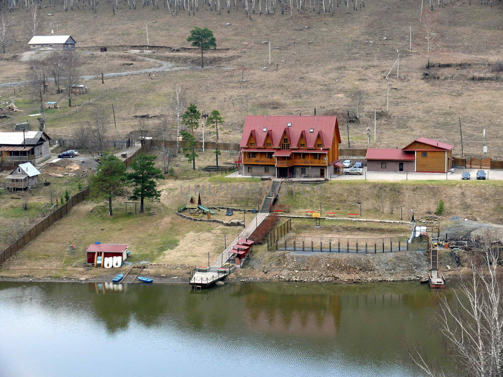 Porogi, Russia - May 03, 2010: Spring day. Territory of three stars hotel Porogi on May 03, 2010 in Porogi Village, Chelyabisnk area, Russia