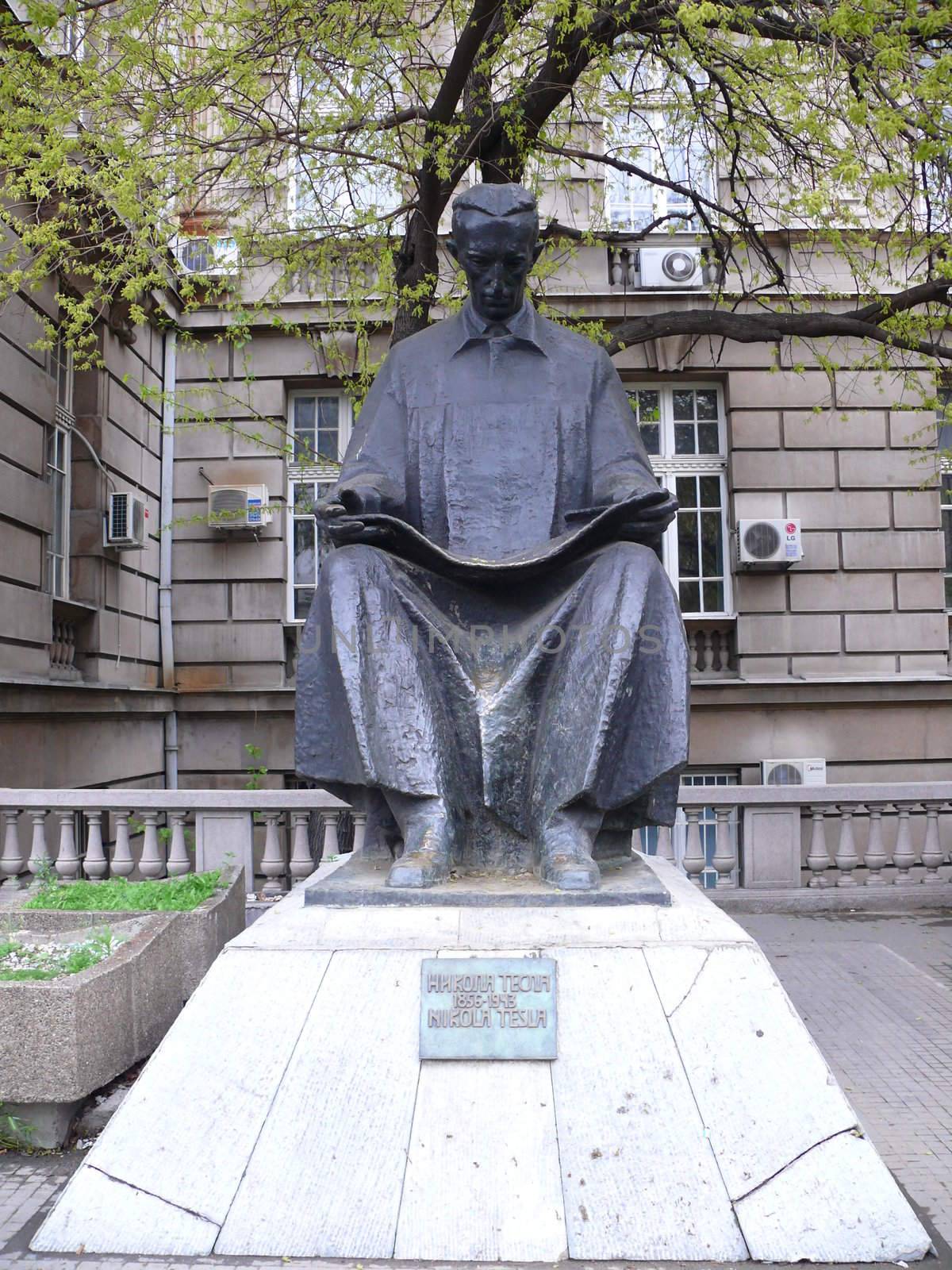 Monument of Nicola Tesla in Belgrade, Serbia by Stoyanov