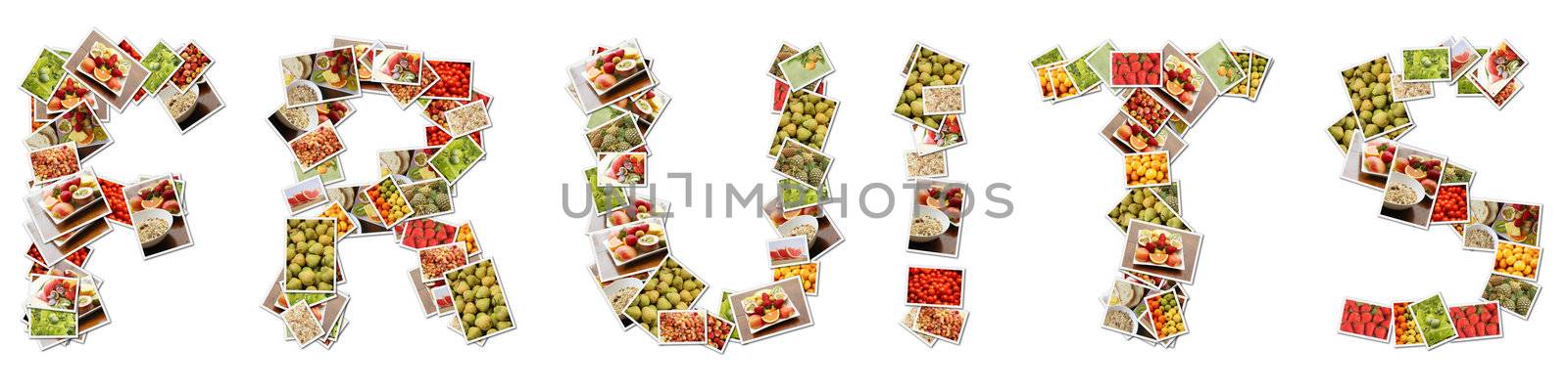 Fruits in Letters Variety and Choice Collage