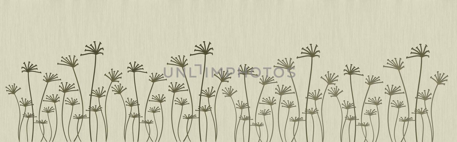 Illustration of abstract flowers on a beige background