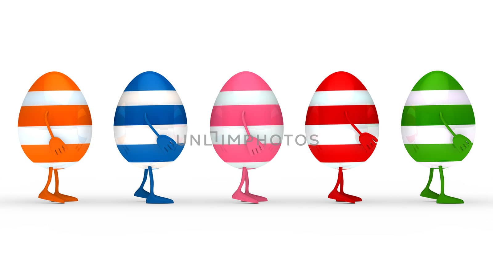 colorful estern eggs go in a series