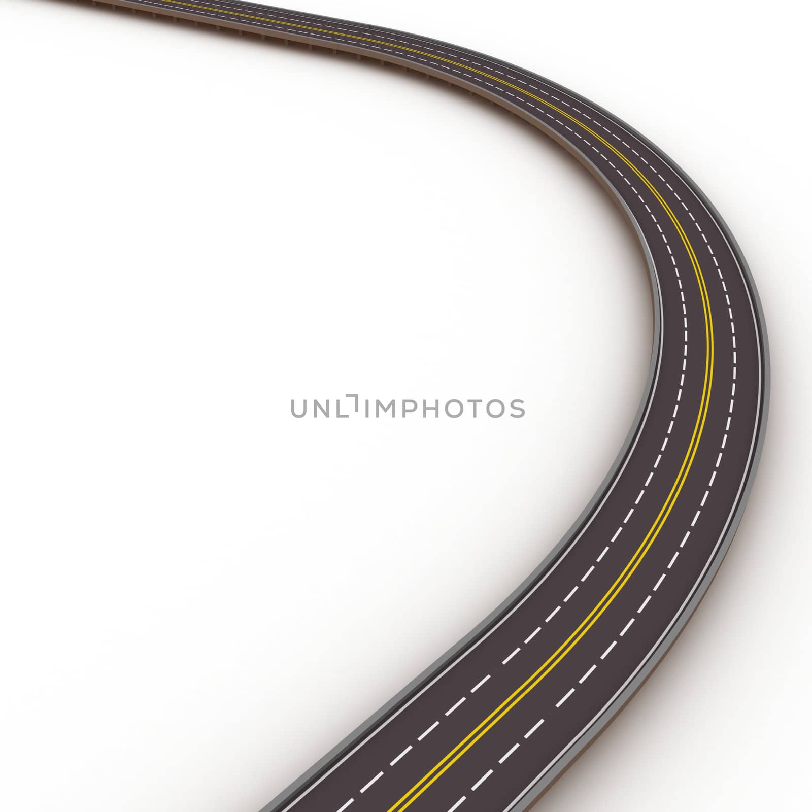 high way 3d illustration by helgaknut