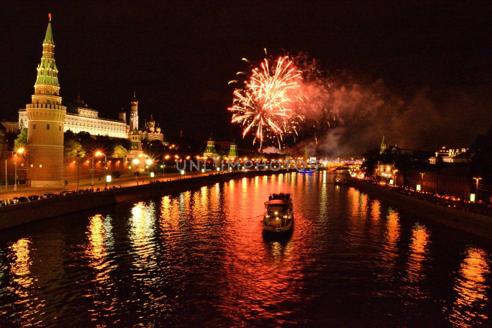 Firework above the Moscow river by Autre