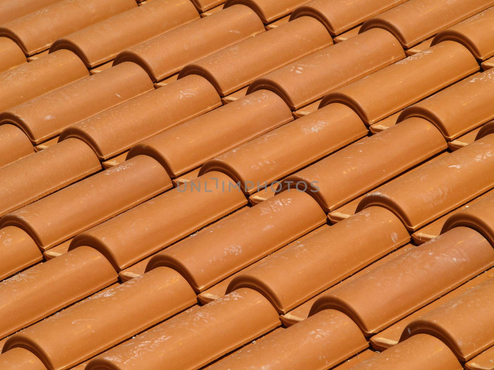 part of a newly tiled roof