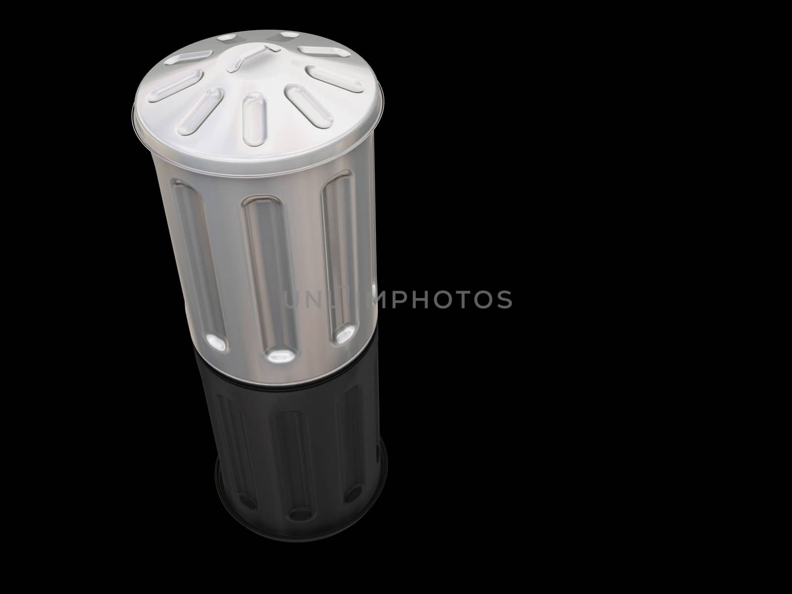 3D render of a trash can