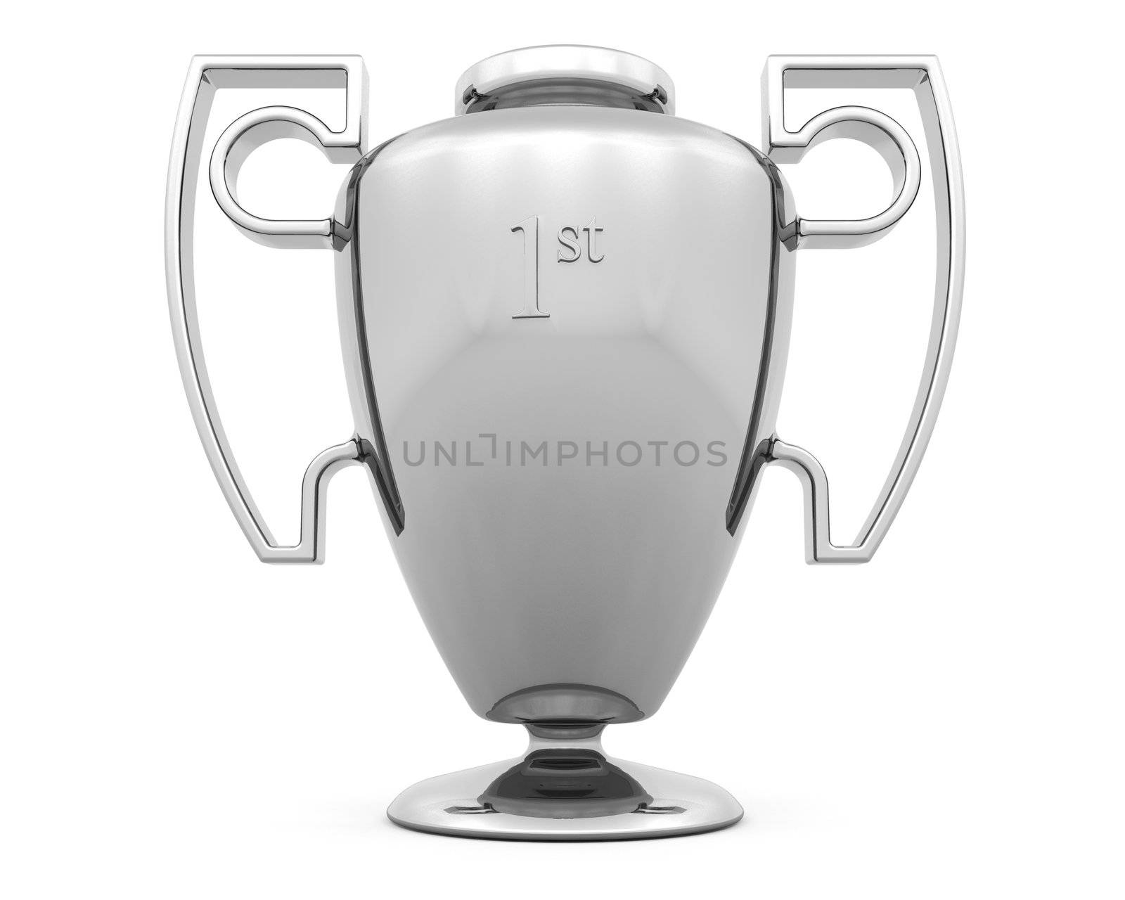 3D render of a silver trophy