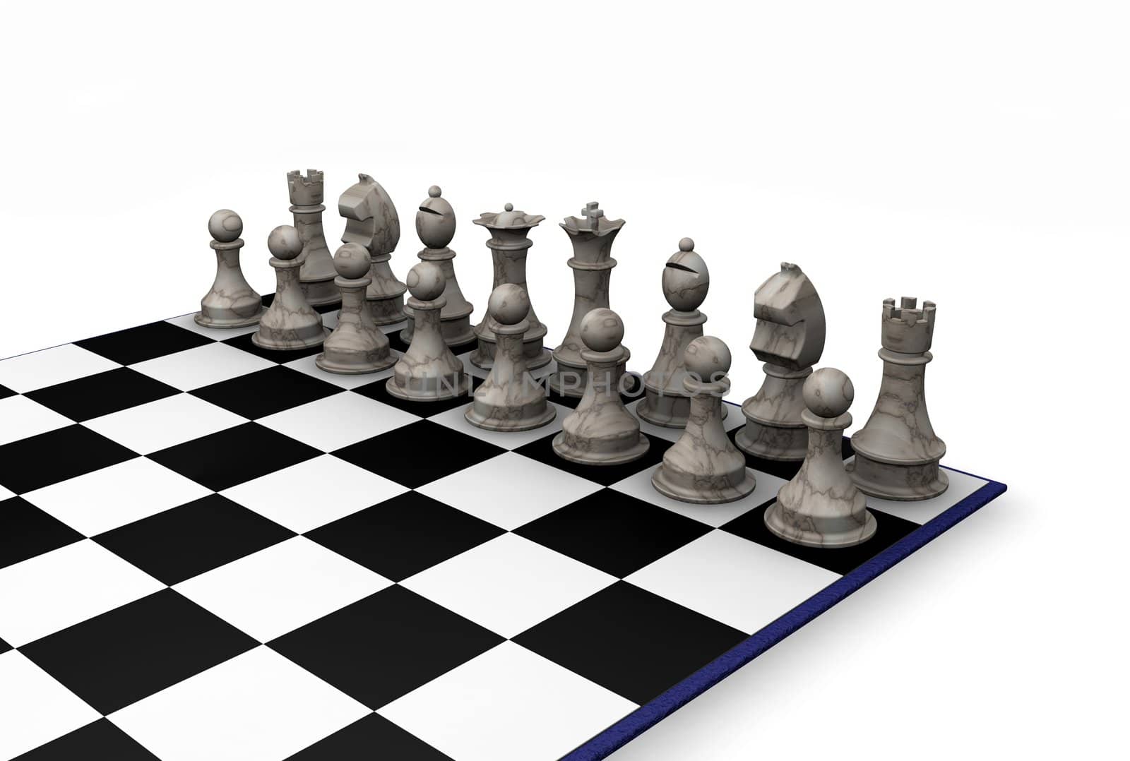 3D render of chess pieces