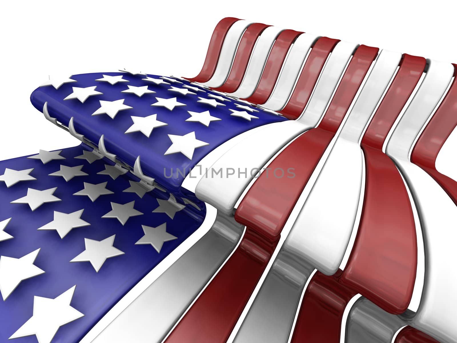 3D render of the American flag