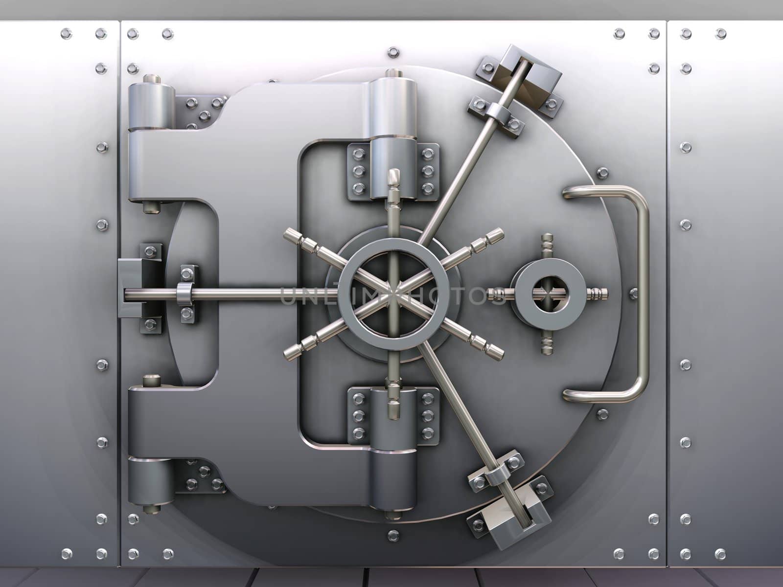 3D render of a bank vault