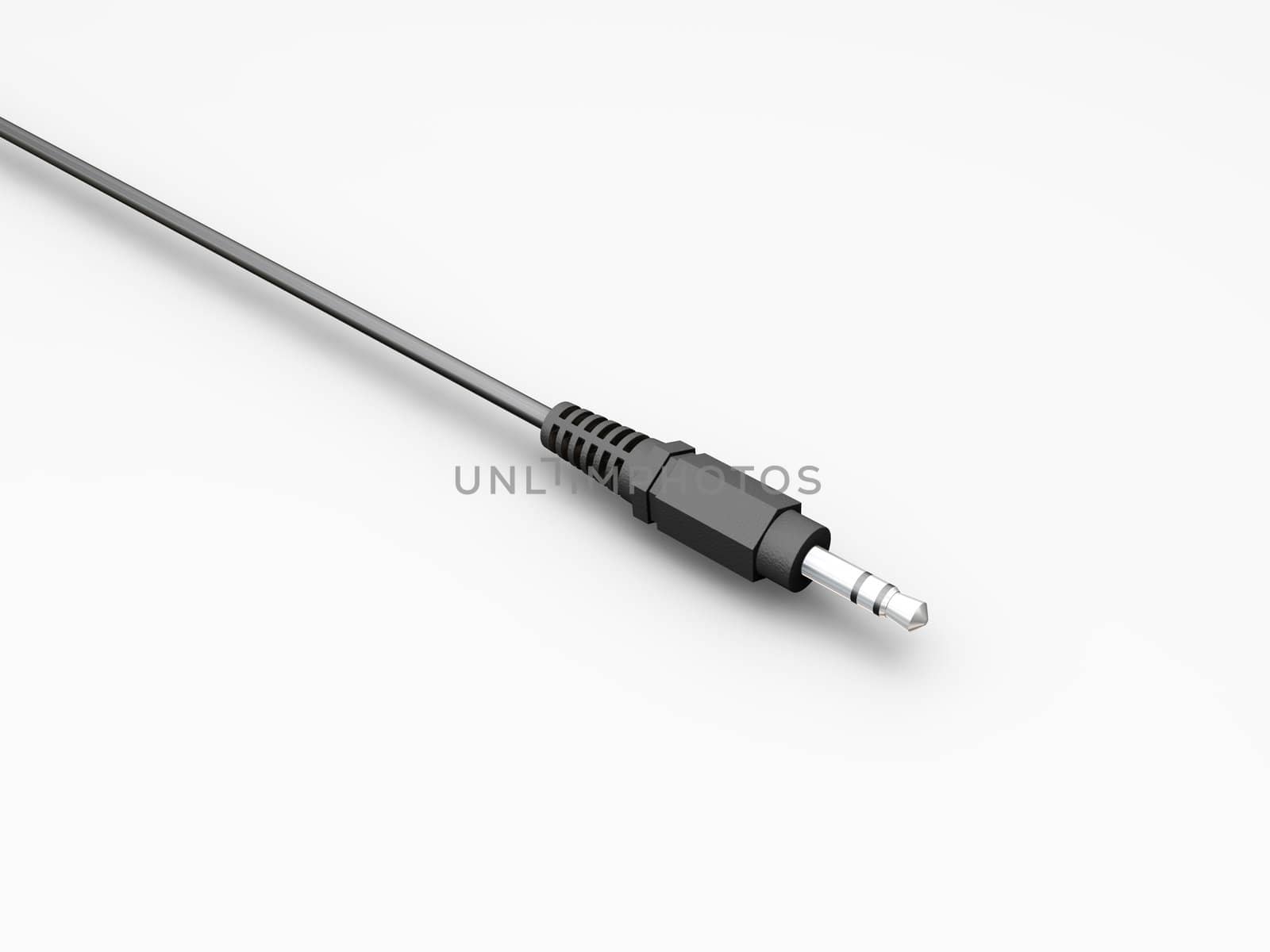 3D render of 3 pin jack plug