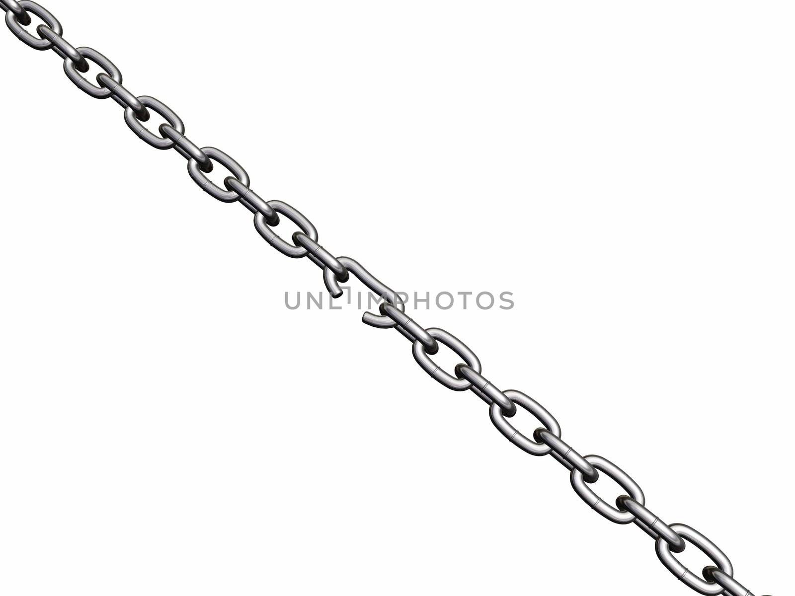 3D render of a chain breaking