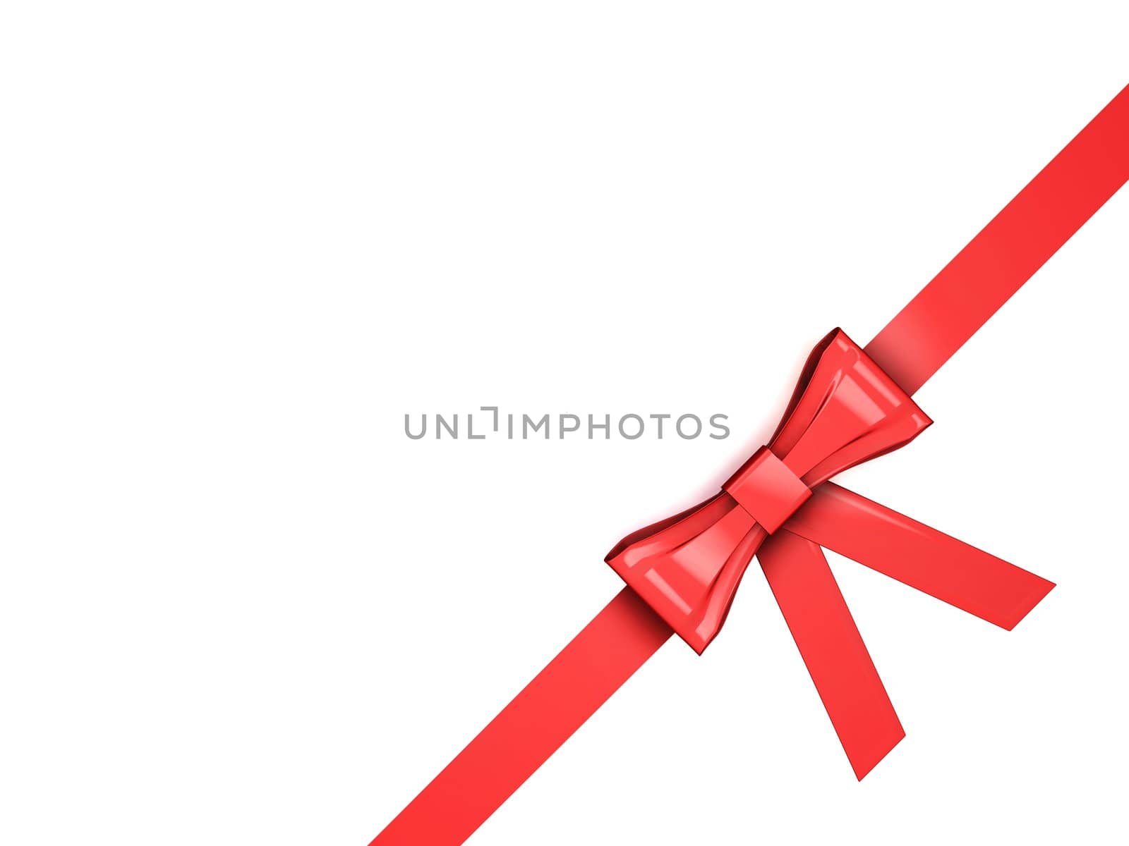3D render of a ribbon isolated on white background