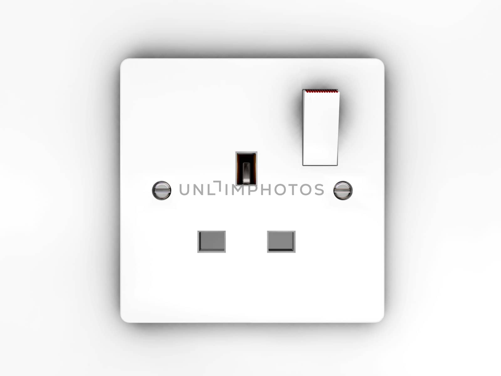 3D render of a plug socket