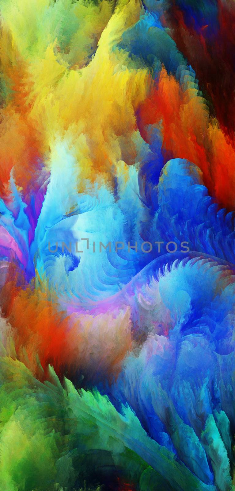 Never Worlds series. Backdrop composed of colorful dimensional fractal worlds and suitable for use in the projects on fantasy, dreams, creativity,  imagination and art