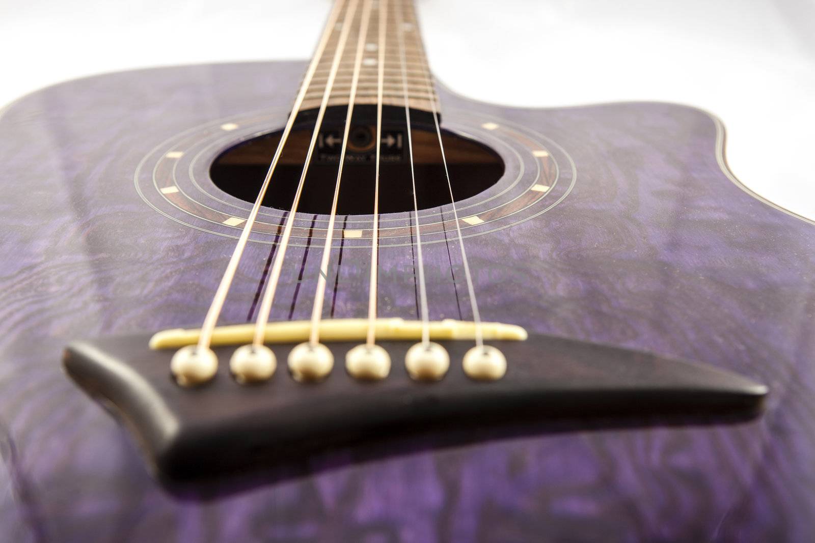 Detail shots of a beautiful acoustic electric guitar