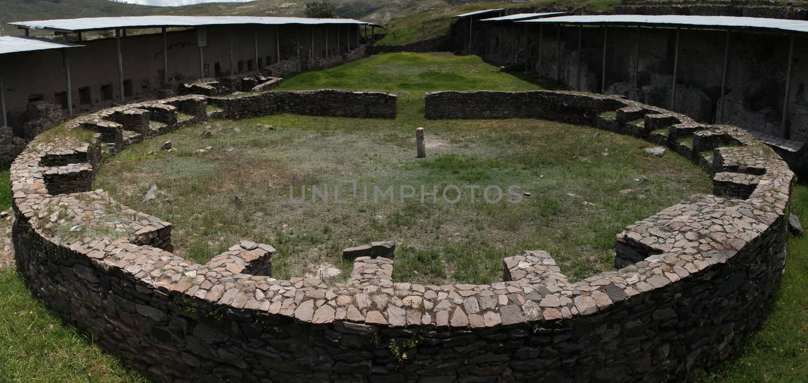 Round construction in archaeological Wari site, Peru
