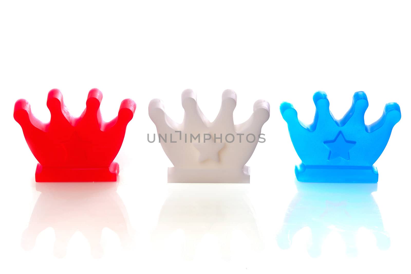 crowns in the color red, white, and blue, symbol of the dutch coronation on 30th of april 2013