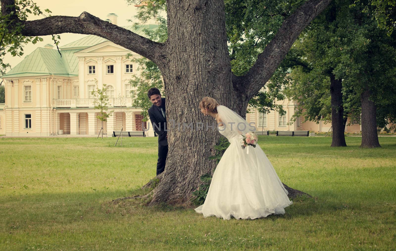 wedding in the territory of a palace of Menshikov