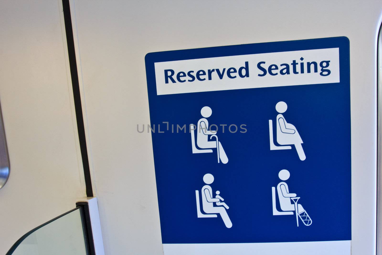 reserved seating sign in the MRT